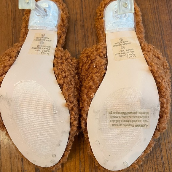 Chase & Chloe Teddy Sherpa Mule Heels | Size 7.5 | Trendy Sculptural Heel | NWOT - Picture 7 of 12